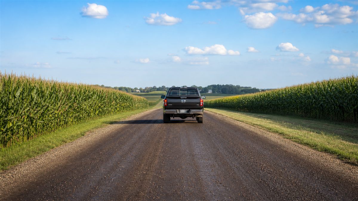 Clean treated gravel road
